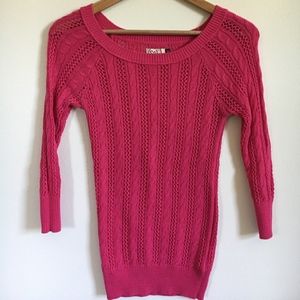 So Open Knit Pink Sweater